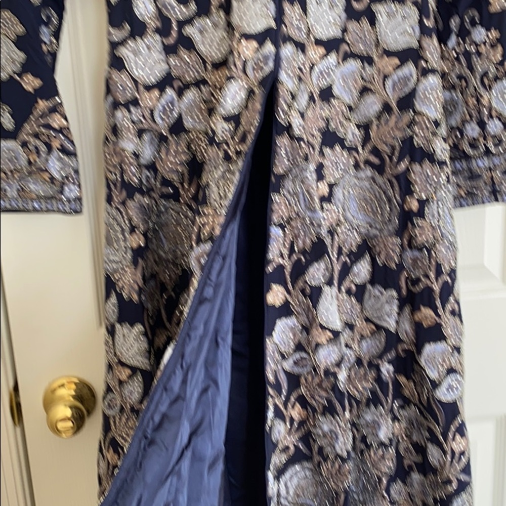 Heavy embroidered gown. Navy blue. Brand new. - Picture 5 of 14